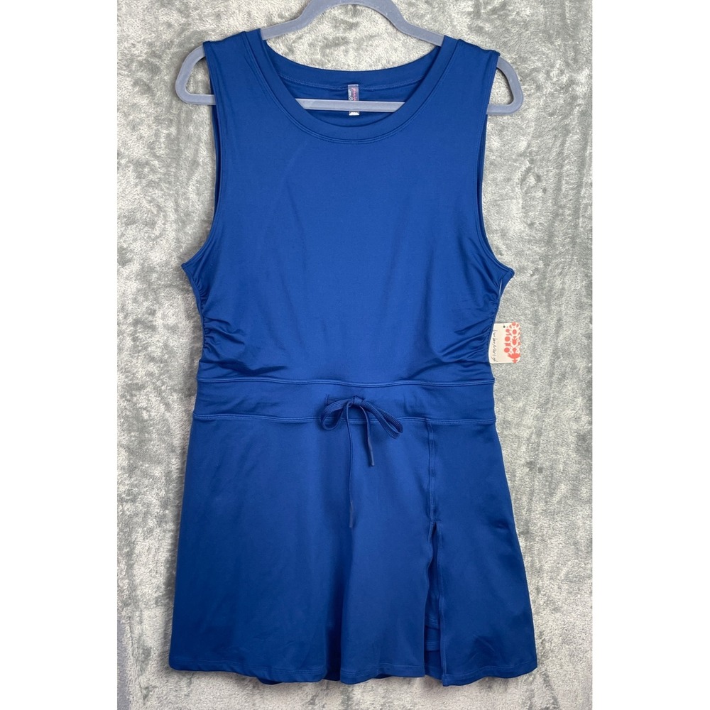 Free People Movement Easy Does It Dress Large Blue Athleisure Tennis Pickleball‎